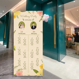 定制婚礼席位图订婚宴海报宴会出阁宴宾客名单答谢宴迎宾牌座位表