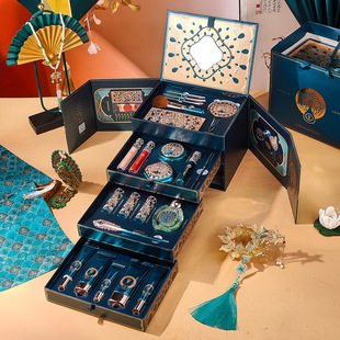 尤莉尤拉凰颜凤韵美妆套装 情人节生日礼物东方妆奁彩妆套盒22件套