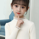 加绒大童半高领白色针织内搭 儿童打底衫 女童毛衣秋冬2025新款 冬季