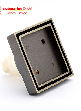 潜水艇隐形地漏QLTD50-10精铜防臭地漏大排水量大隐系列