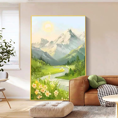 日照金山钻石绣高级感风景点钻画