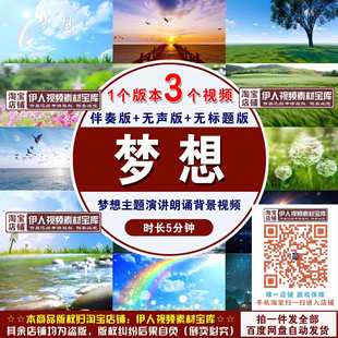 背景视频放飞梦想青春梦想奋斗励志主题演讲朗诵背景视频 梦想