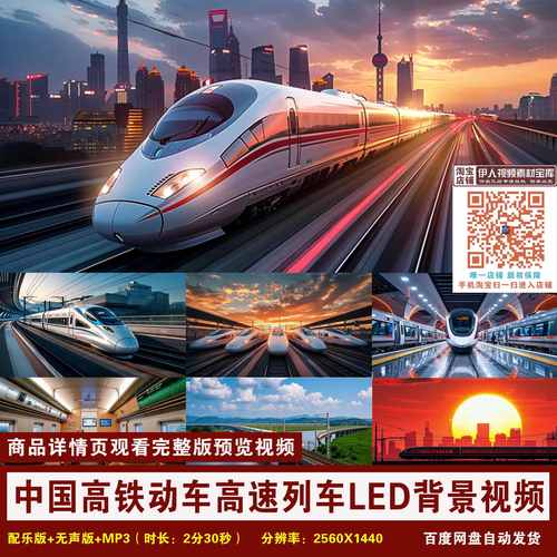 YR125-中国高铁动车高速列车铁路交通运输经济发展建设背景视频