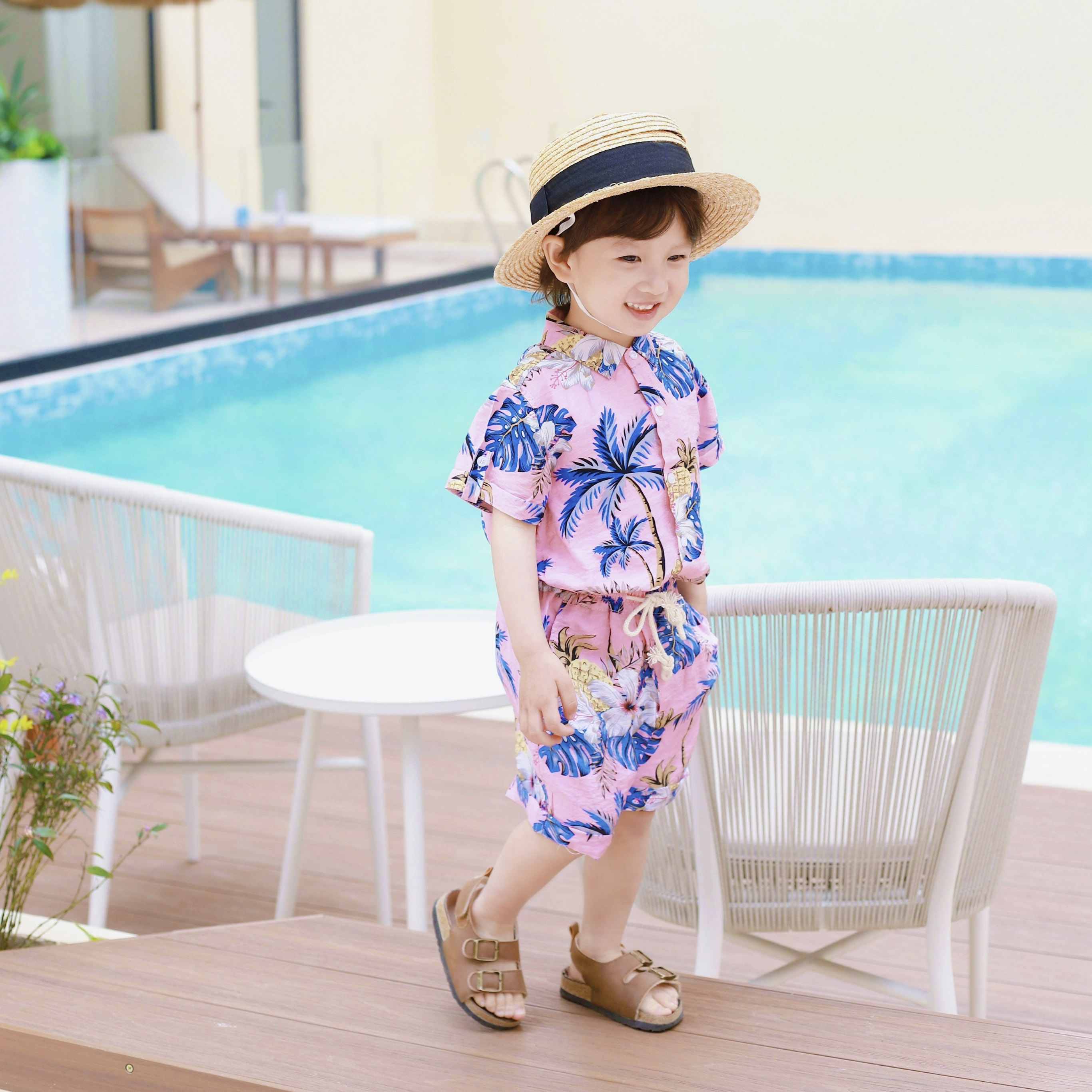 薄款夏季印花儿童海边衬衫