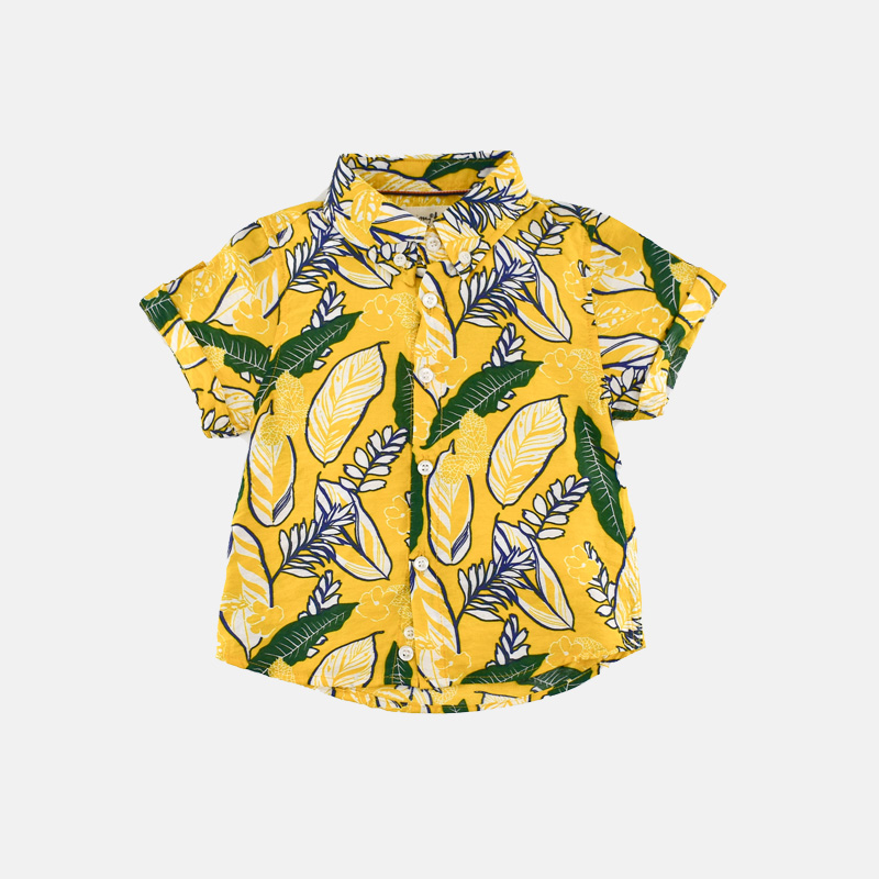 mimy童装夏威夷沙滩短袖翻领薄款