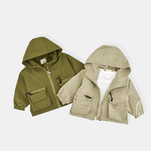 童装 2023新款 mimy 外穿工装 夹克韩版 男童风衣薄款 连帽外套儿童秋装