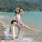 海边花衬衣套装 MIMY夏威夷度假男童花衬衫 新款 薄款 亲子装 2023夏季