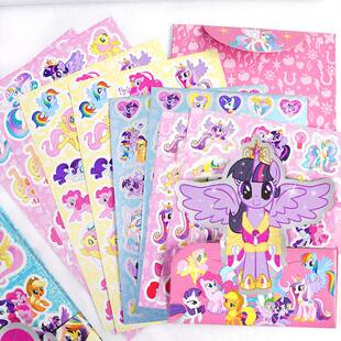 正版授权小马宝莉手账贴纸儿童卡通动漫女孩3D立体素材贴画幼儿园