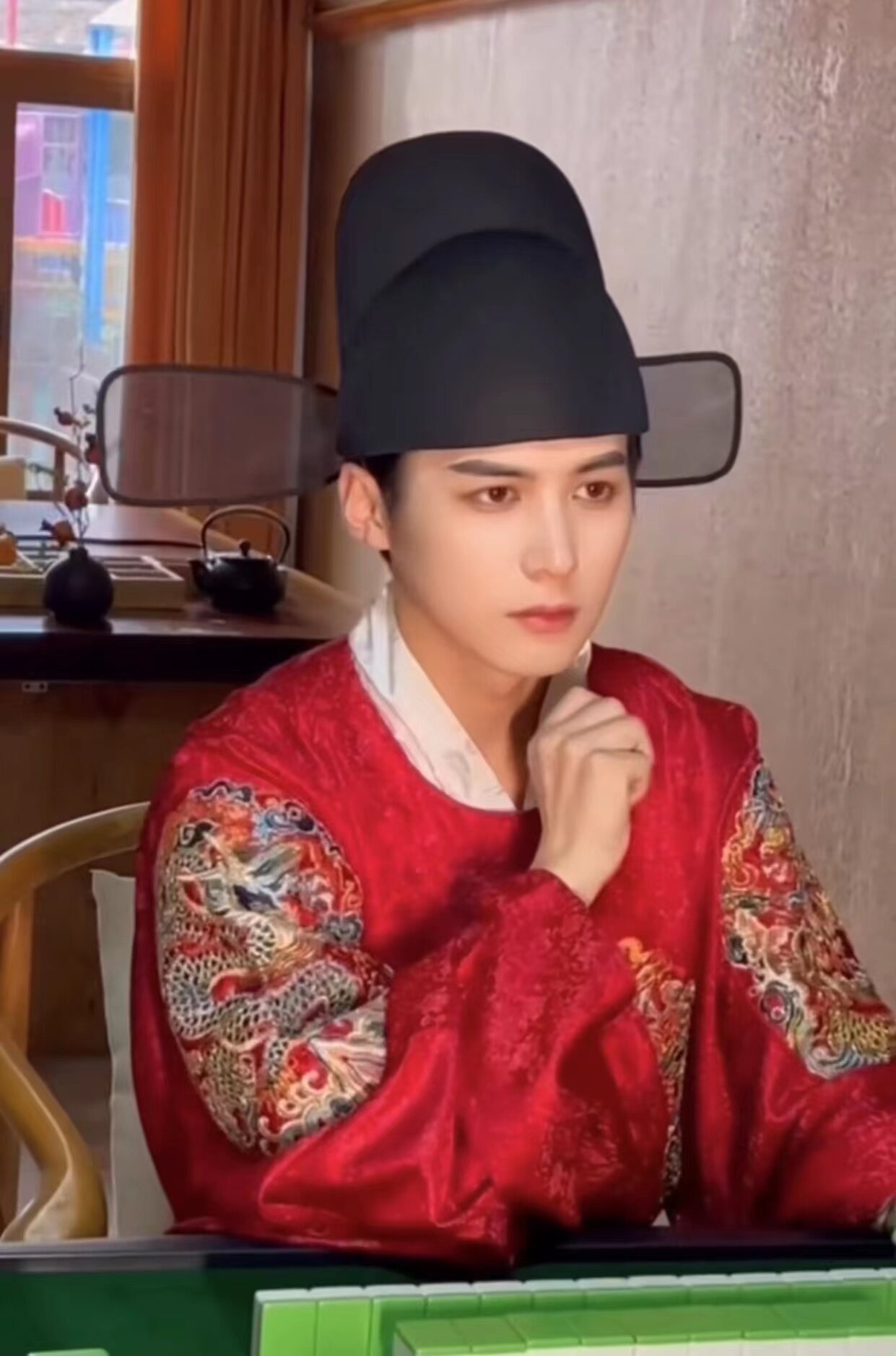 陈沐一同款明制乌纱帽翼善冠明制帽子男新中式明制伴郎圆领袍帽子