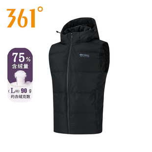 361度羽绒马甲男2025年冬季新款可卸帽保暖马夹运动背心男款