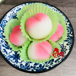 寿礼拜神素食礼品 寿桃糯米糍桃子造型糕点零食甜点摆盘小巧可爱