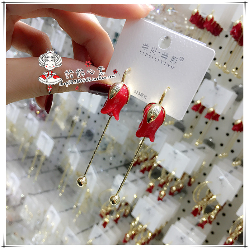 925银针树脂后挂式两用耳环