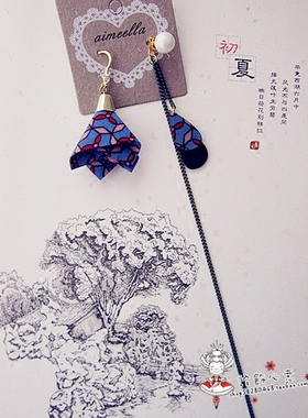 花纹水滴AB版不对称长短款耳环