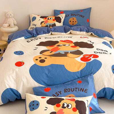 卡通100%纯棉床上四件套