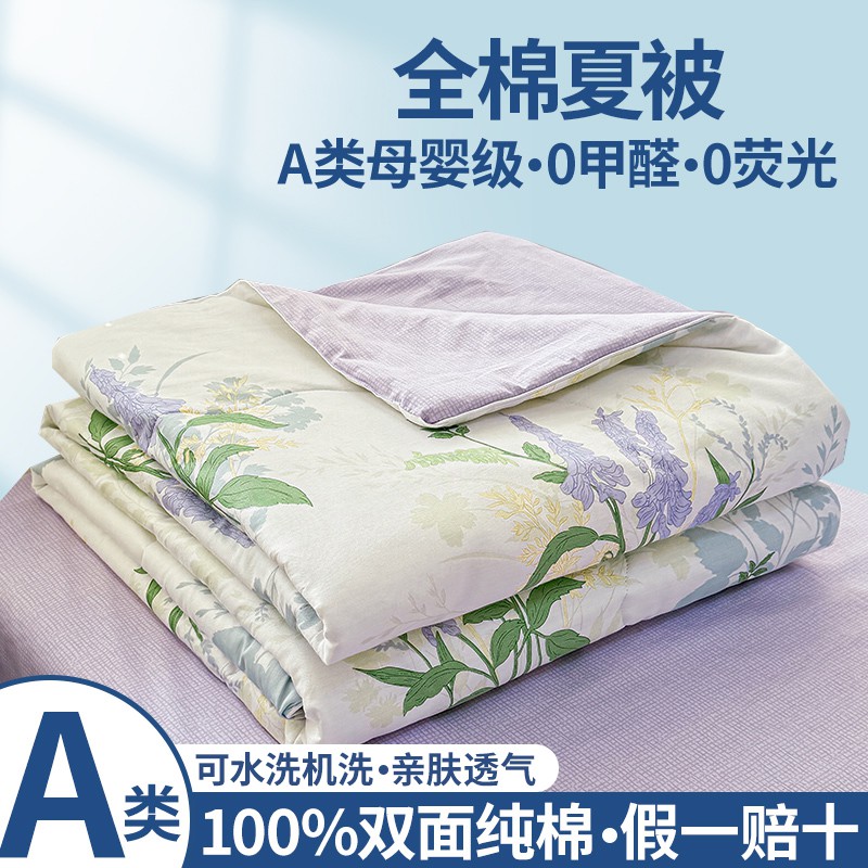 纯棉夏被空调被可水洗夏凉被100%全棉春秋被单双人学生礼品薄被子