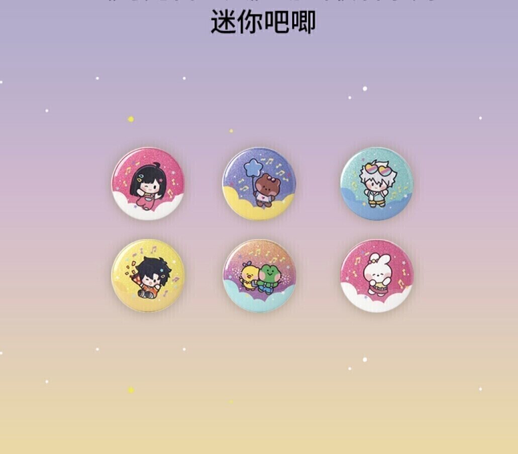 line friends 时光代理人动画联名系列迷你吧唧卡通动漫徽章胸针图片