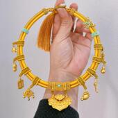 宝宝项圈编绳周岁金锁挂绳抓周拍照婴儿满月手工编绳小红书爆款