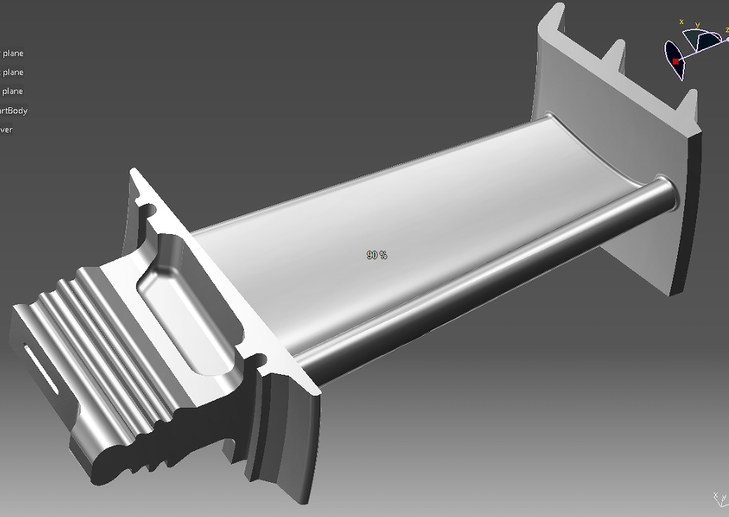 飞机发动机CATIA涡轮叶片3D模型