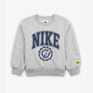 077 毛圈圆领卫衣IO2698 NIKE耐克幼童印花上衣2025秋新款 男童法式