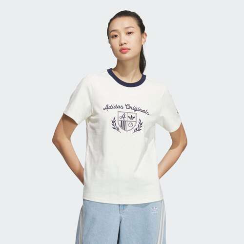 阿迪达斯三叶草复古运动上衣圆领短袖T恤女装新款JM8010 JM8009
