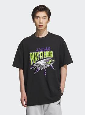 阿迪达斯adidas春季男装篮球运动上衣休闲圆领棉短袖T恤 KA2297