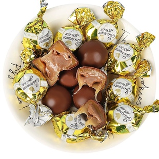 俄罗斯进口糖果konti/康吉金百合炼乳味夹心糖巧克力太妃糖喜糖