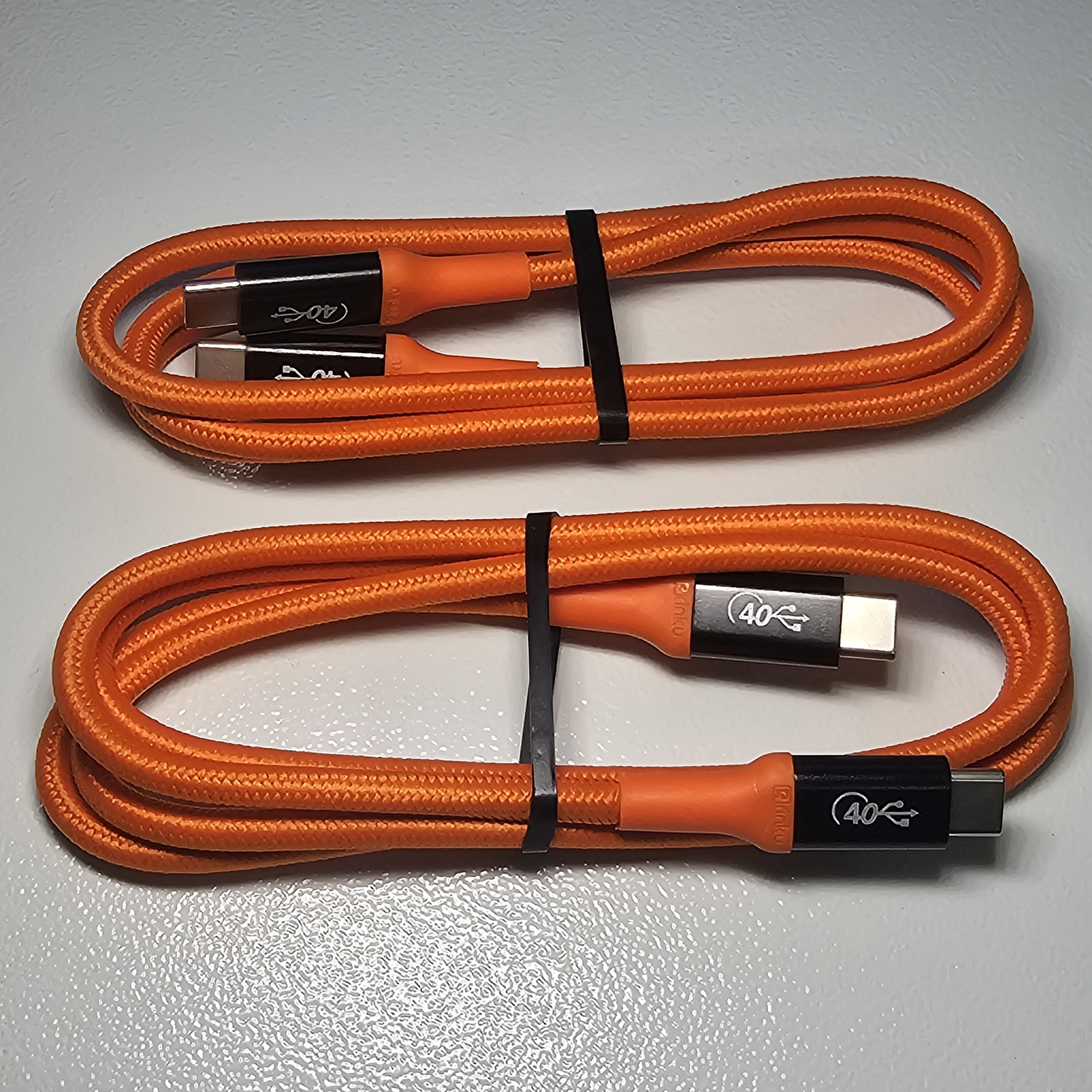 大厂货 橘红色编织usb4 gen3 40gb全能线 兼容雷电4