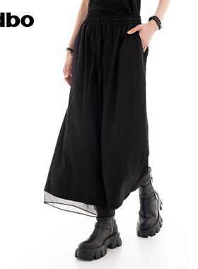 odbo/欧迪比欧高级垂坠感阔腿裤子女2025秋季新款个性设计休闲裤