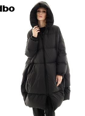 odbo/欧迪比欧时尚设计感中长款外套女2025年秋季新款鹅绒羽绒服