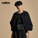 odbo 欧迪比欧原创设计时髦坎肩抽褶棉服外套女秋冬新款 棉衣