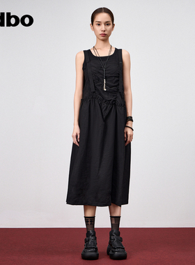 odbo/欧迪比欧时尚长裙百搭连衣裙2024新款女夏季打底可调节吊带
