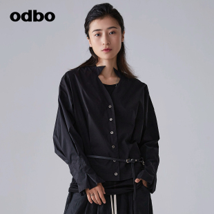 女夏季 odbo 衬衫 高级感 欧迪比欧原创设计宫廷复古泡泡袖 新款