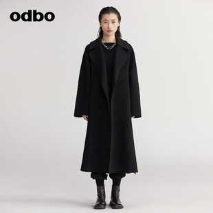 odbo 欧迪比欧秋冬新款 商场同款 毛呢大衣女保暖羊毛外套