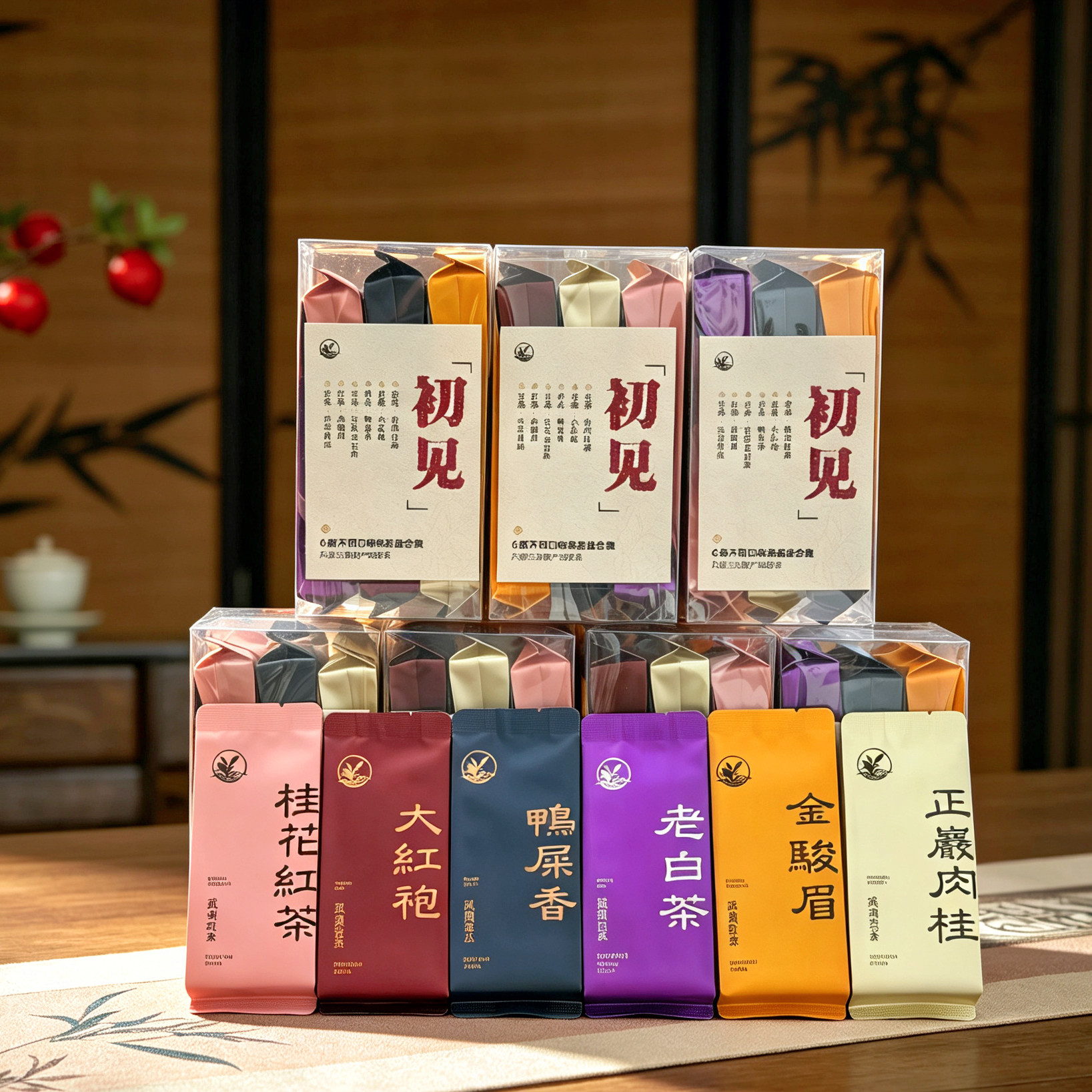 武夷岩茶大红袍乌龙茶老白茶桂花红茶肉桂金骏眉