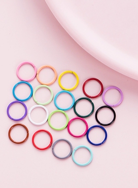 DIY饰品配件30mm铁质烤漆彩色圆形钥匙扣活动圈卡圈开口活页圈