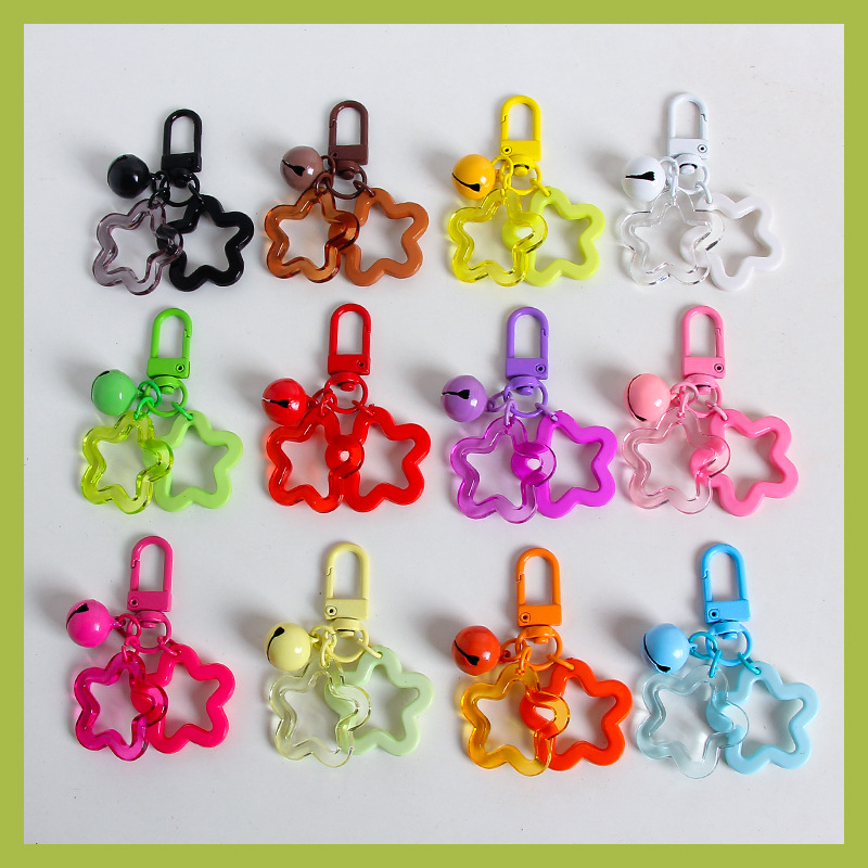 diy糖果色亚克力五角星钥匙扣