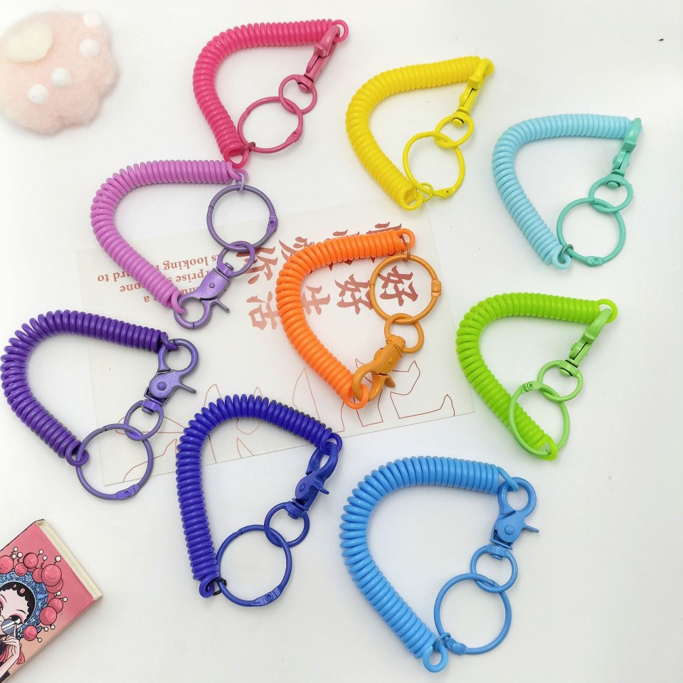 创意伸缩弹力绳钥匙扣弹簧防丢男女手环链圈 ins学生包包情侣挂件