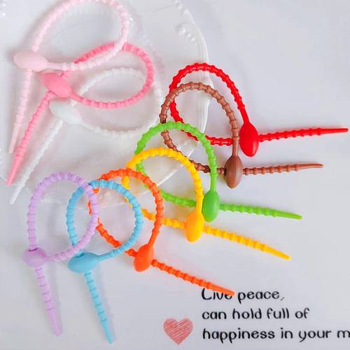 多功能彩色硅胶扎带材料包配饰