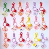 新款 好寓意钥匙扣双面亚克力方形diy挂件情侣学生包包挂饰配件