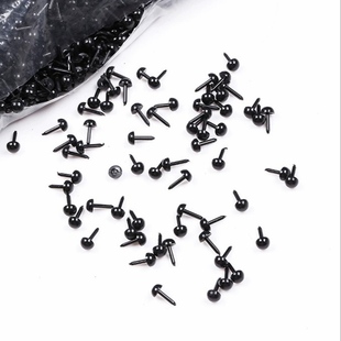 新款 动物眼睛黑豆眼直杆玩具配件手工DIY配饰眼珠玩偶眼睛直插