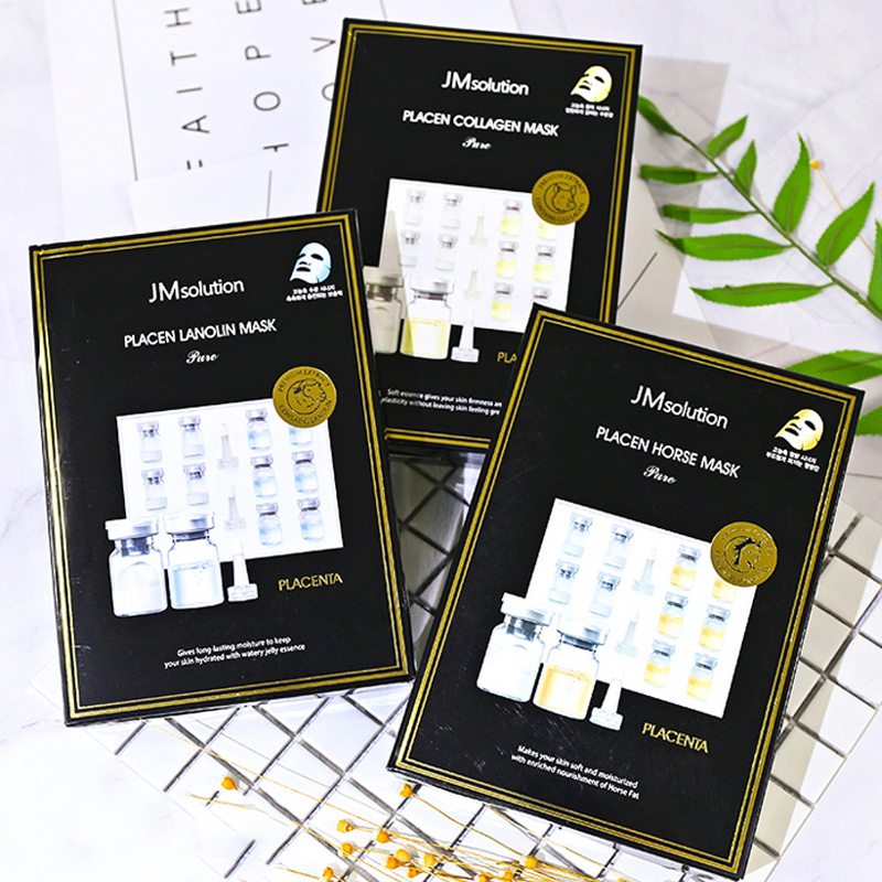 韩国JM猪马羊胎盘素胶原蛋白面膜补水jm精华10片保湿抗皱胶原蛋白