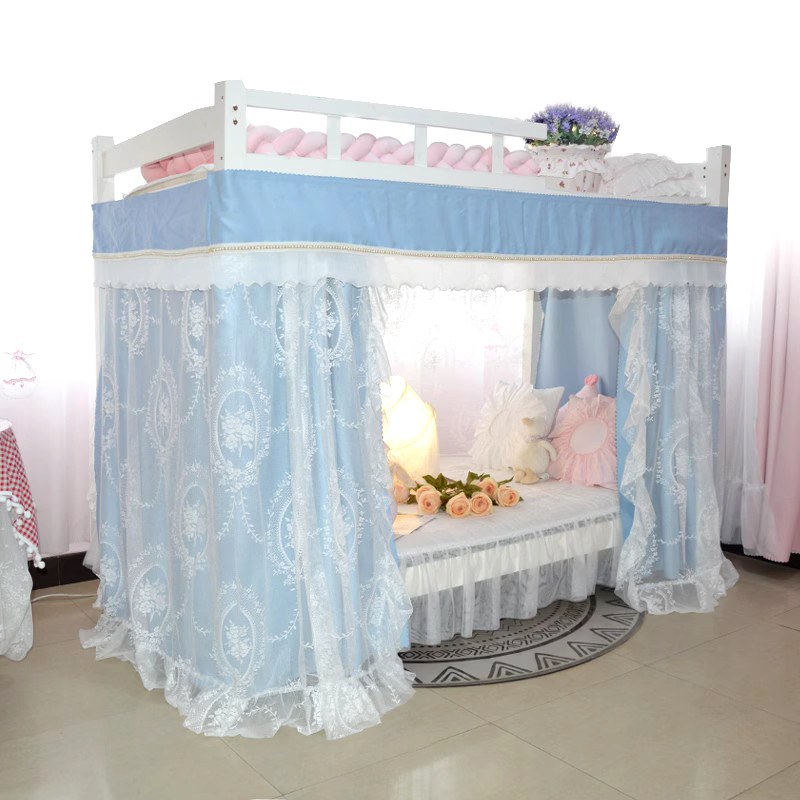 大学生宿舍床帘加厚强遮光上铺寝室下铺女简约下桌帘卡通窗帘床幔