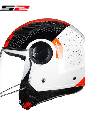 LS2-562四季摩托车大号大码3C头盔复古半盔电动车机车男女安全帽