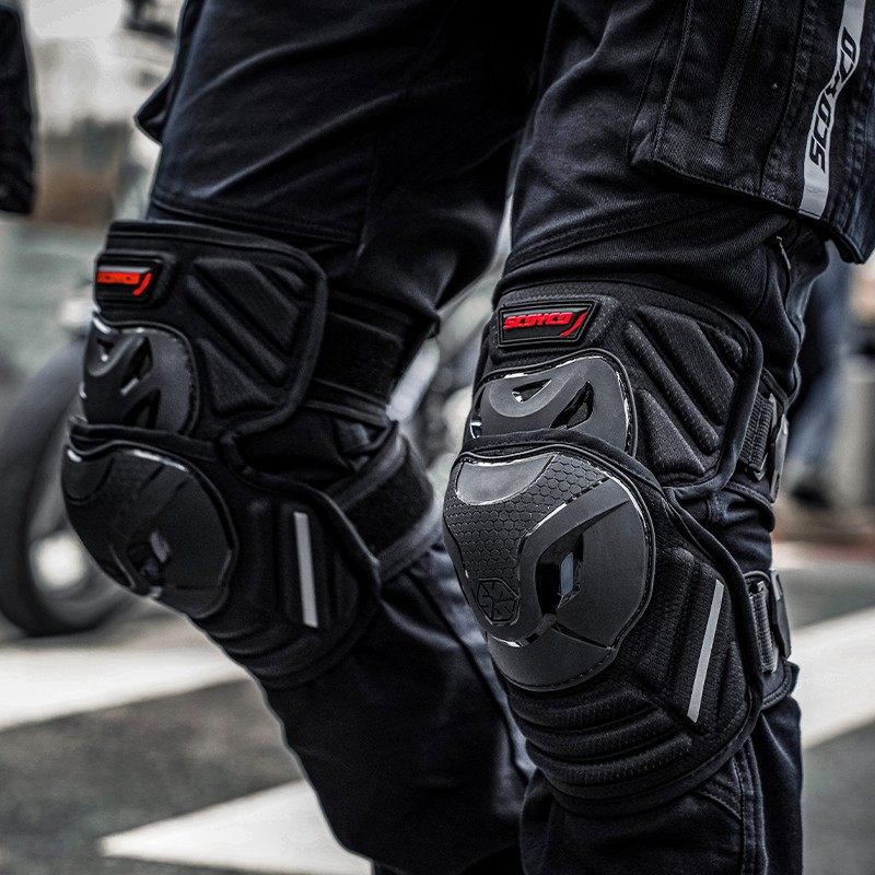 赛羽K46摩托车机车越野护具骑行护腿护膝防摔k27男女透气短款夏季