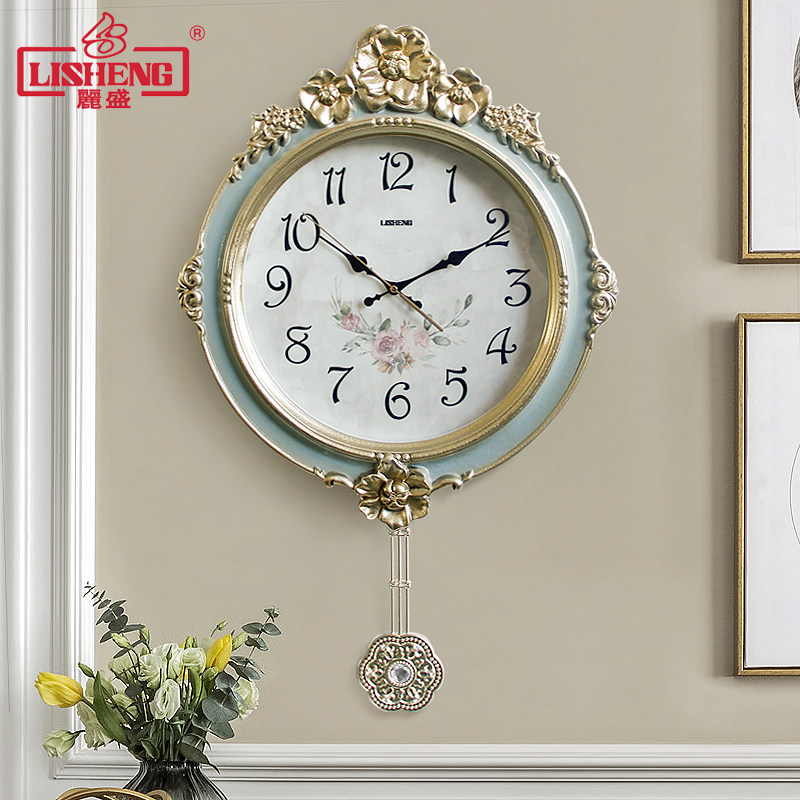 丽盛欧式挂钟静音客厅时钟创意大气石英钟家用时尚钟表个性壁挂表|msdalam kategori rumah harian, Bell, jam dinding - dari Buy2taobao.com untuk memberikan perkhidmatan ejen Taobao profesional membeli