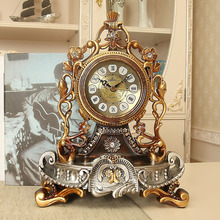 丽盛欧式 饰石英钟 座钟客厅静音床头柜钟表复古台钟创意摆件时钟装