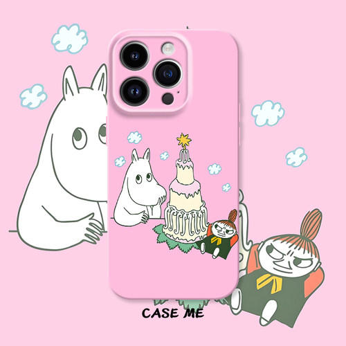 姆明生日愿望插画适用iphone16/15pro苹果13/14Promax华为NOVA13/OPPOReno12/Reno11/vivoS20/x200X100手机壳
