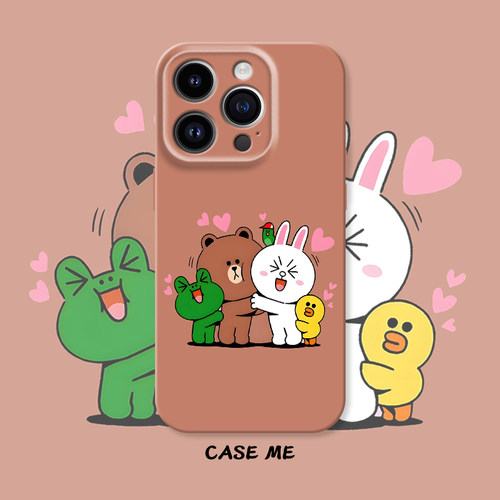 友谊环绕适用iphone16/15pro苹果13/14Promax华为P70/Nova13/vivox200/oppoReno13/12小米15/14布朗熊手机壳