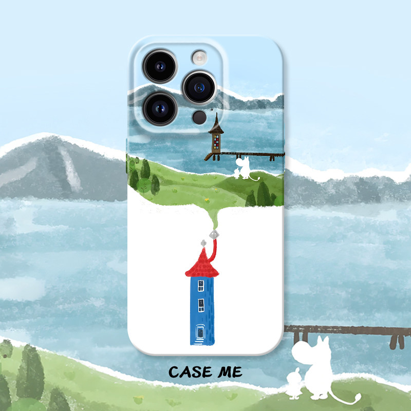 姆明谷湖畔适用iphone16/15pro苹果13/14Promax华为P70/NOVA13/荣耀300/magic7/6/5/4小米15/14/MOOMIN手机壳