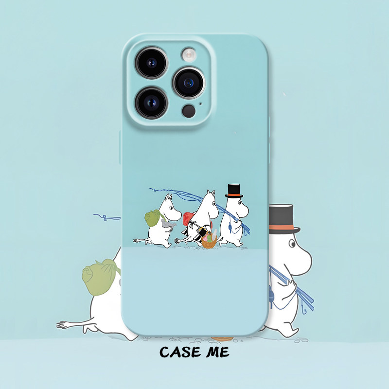 适用iphone16/15pro苹果13/14Promax华为NOVA11/12/P70/MATE70/oppoK12/K11/Reno9/Reno8Reno7可爱姆明手机壳